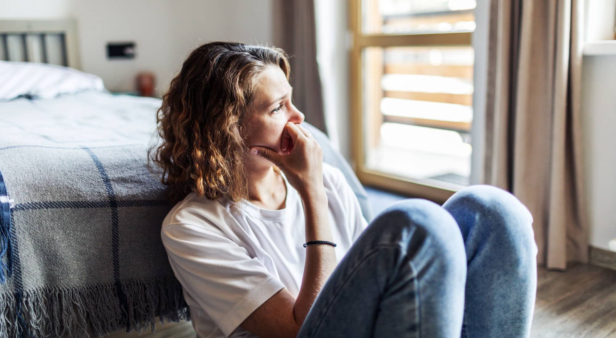 woman looking stressed