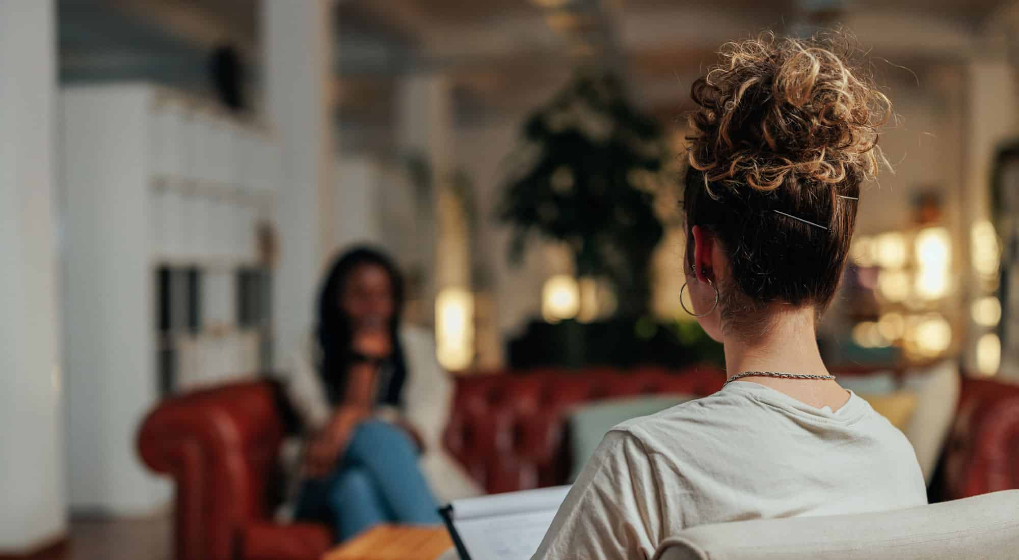 woman participating in therapy session