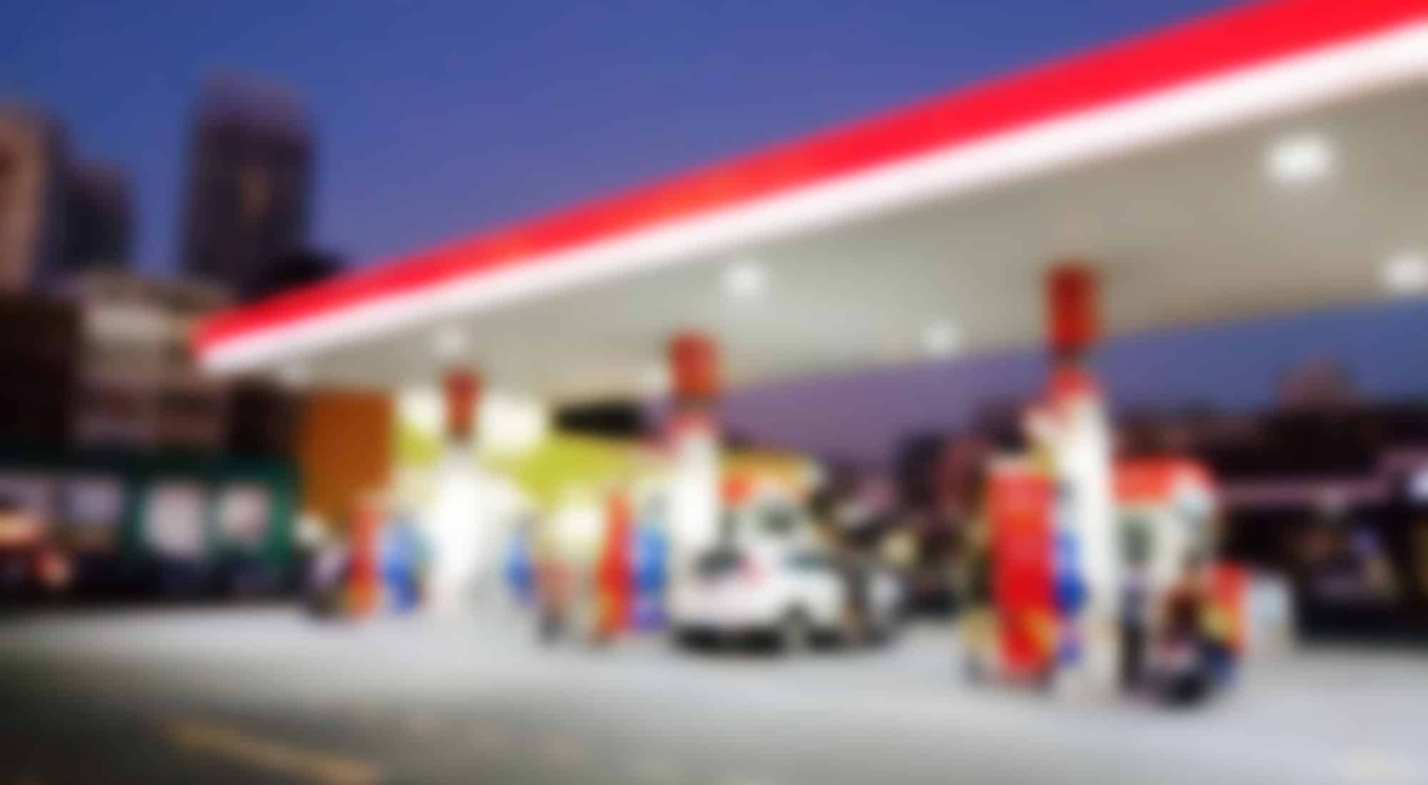 gas station blurred