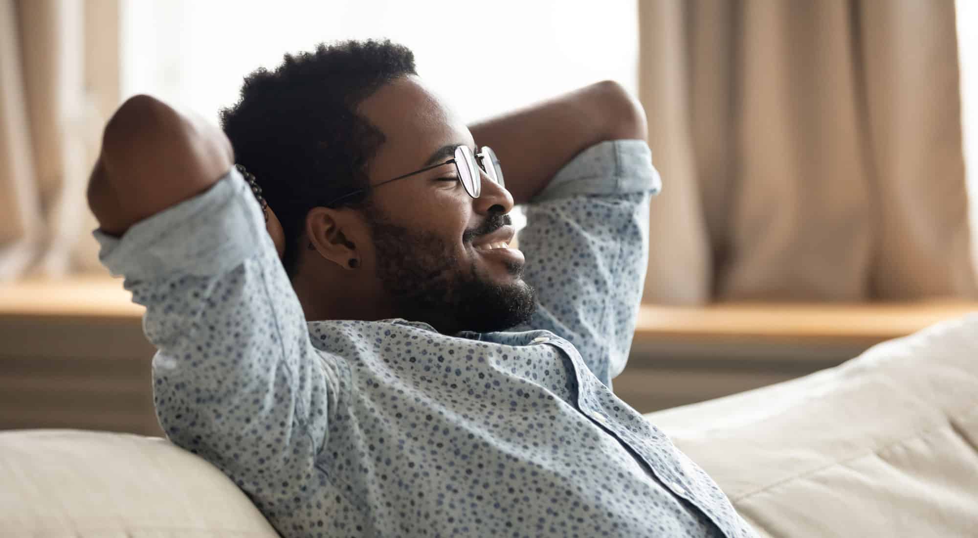 man enjoying silence