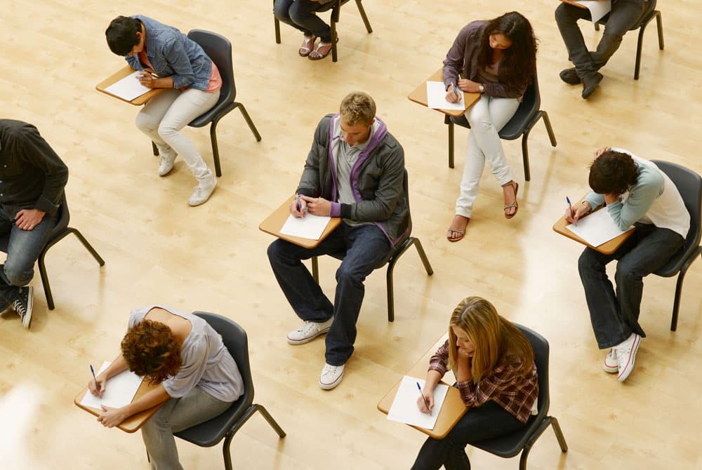 Students taking test